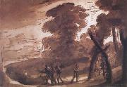 Claude Lorrain Landscape with Figures Before (mk17) oil on canvas